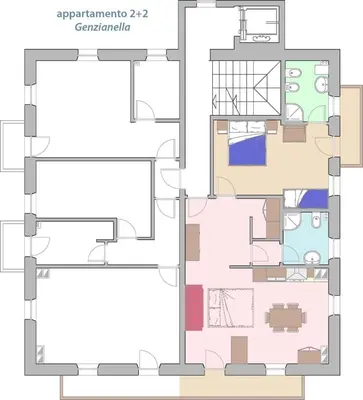 a floor plan of a house at Residenza Domino in Selva di Cadore