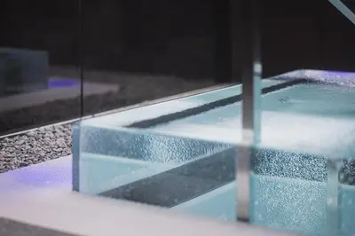 a close up of a glass window of a bath tub at Terentnerhof 4*S active & lifestyle hotel in Terento