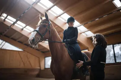 a woman standing next to a girl riding a horse at Hotel Lanerhof active/spa/balance in San Lorenzo di Sebato