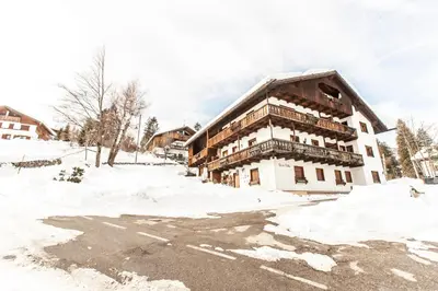 two bunk beds in a room with a ladder at Dolomiti Sweet Lodge in Cortina dʼAmpezzo