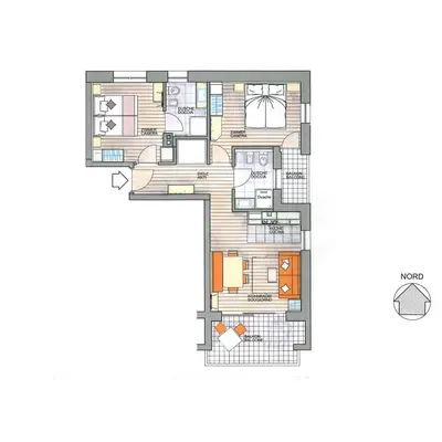 a floor plan of a house top view at Residence Pitzinger in Falzes