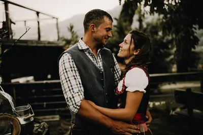 a man and a woman standing next to each other at Pröfinghof - Urlaub auf dem Biobauernhof in Parcines