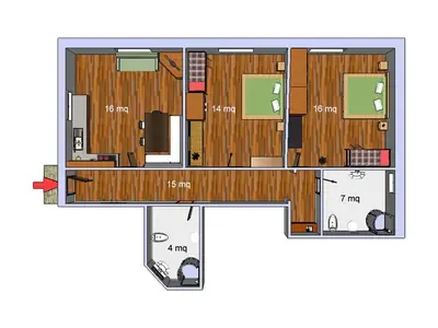 a floor plan of a house at Appartamenti Suttru in Badia
