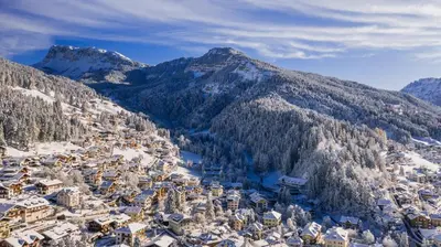 an aerial view of a ski resort in the mountains at AppartChalet LA RONDULA - 100m from Seceda in Ortisei