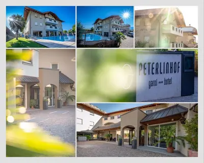a collage of pictures of a house at Garni Hotel Peterlinhof in Caldaro