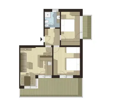 a floor plan of a house with at Apartments Tino in La Valle
