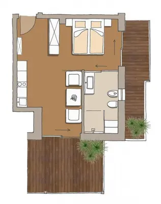 a floor plan of a house at Sonnenhof Tramin - Adults Only in Termeno
