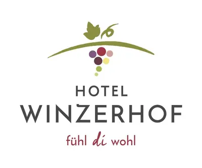 a logo for a hotel winery with a bunch of grapes at Hotel Winzerhof in Termeno