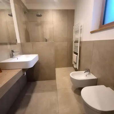 a bathroom with a sink and a toilet at Unterdornerhof in Lagundo