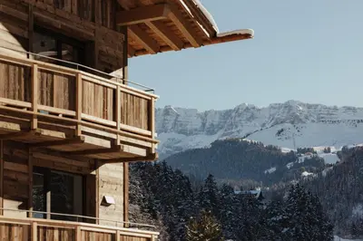 a dining room with a table and chairs and a fireplace at Luxury Chalet Milé in Ortisei