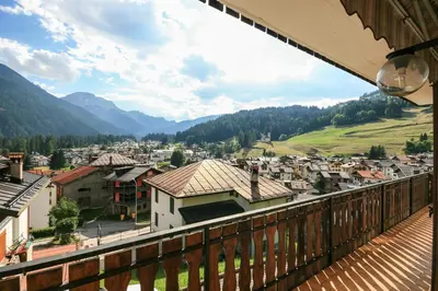 a view of a town from a balcony at Casa Elena in Canale dʼAgordo