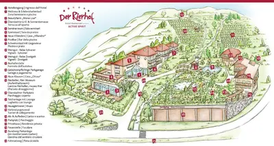 a map of a resort on top of a mountain at Hotel Rierhof in Chiusa