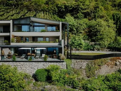 an image of a house with a mountain at farnhaus in Tirolo