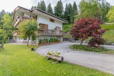a house in the middle of a yard at Villa Licia in Falcade