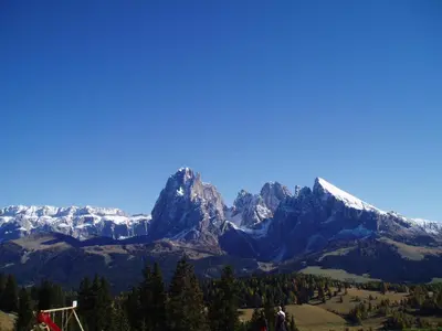 a view of the mountains from the top of a mountain at Prà de Metz Apartments in Santa Cristina in Val Gardena