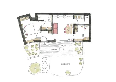 a floor plan of a house at Wanda Apartments in Parcines