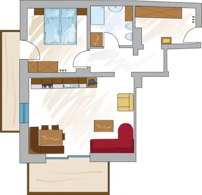 a floor plan of a house at Appartements Schusterbauer in Naz-Sciaves