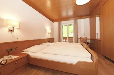 a bedroom with a large bed in a room at Hotel Garni Vanadis in Ortisei