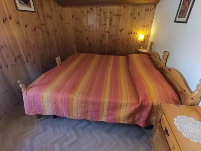 a bedroom with a large bed in a room at ciasa de epi in Pera