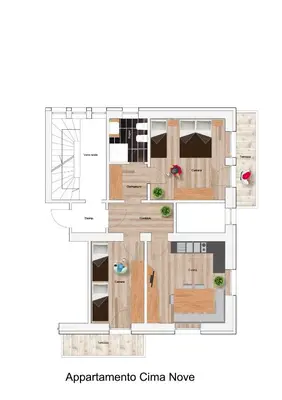 a floor plan of an apartment cima move at Ciasa MAEL Dolomites Apartments in La Valle