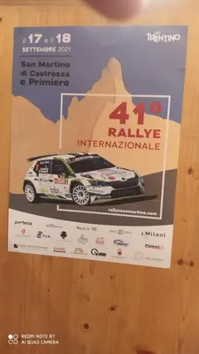 a poster for the rally international car race at Casa Renzo - Dolomiti - Trentino in Mezzano
