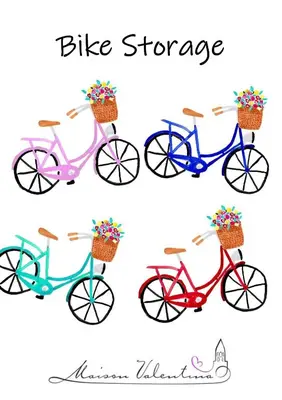 a group of bikes with a basket of flowers at Maison Valentina in Merano