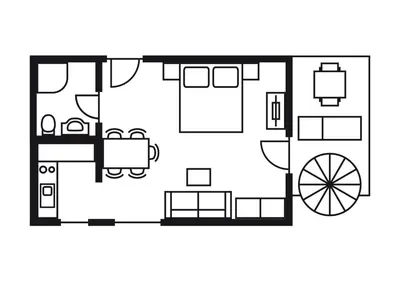 a black and white floor plan of a house at Andreas Hofer in Schenna