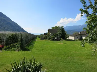 a field of green grass with a house in the background at Feldererhof in Postal