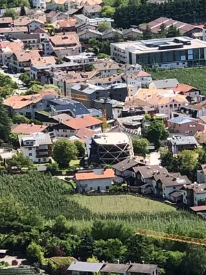 an aerial view of a city with houses at Genusshotel Diamant in Naturno