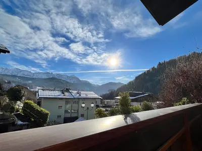 a view of the mountains from the balcony of a house at Villa Tisot in Siror