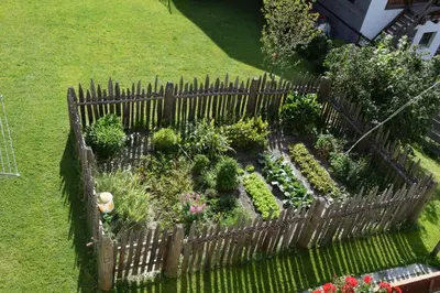 an overhead view of a garden with plants at Beikircherhof in San Lorenzo di Sebato