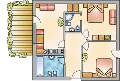 a floor plan of a house at Appartments Jägerhof in Valdaora