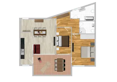 a drawing of a floor plan of a house at Appartment Larcher - Meinhard in Merano