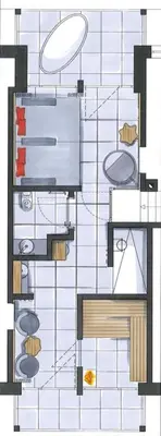 a floor plan of a bathroom with at Batacör - Natures Heartbeat in San Vigilio Di Marebbe