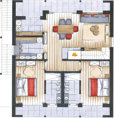 a floor plan of a building with at Batacör - Natures Heartbeat in San Vigilio Di Marebbe