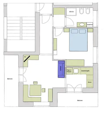 a floor plan of a house at Casa Soraruf in Campitello di Fassa