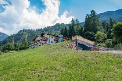 a house on the side of a grassy hill at Chalet Alpina in Ortisei