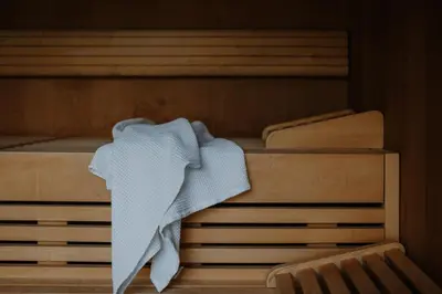 a towel is sitting on top of a closet at Das Hallinger am Waidmannhof in Merano