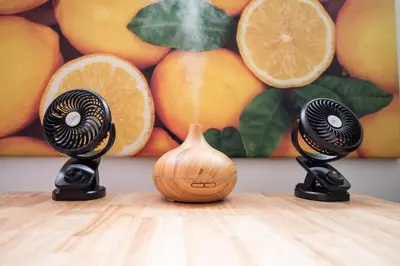 a wooden bowl and two figurines on a table with oranges at White Tower of Love in Bressanone