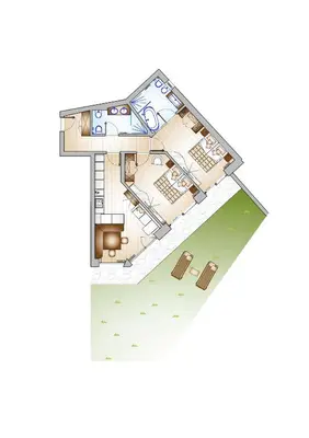a floor plan of a house at Mi Coa in Santa Cristina in Val Gardena