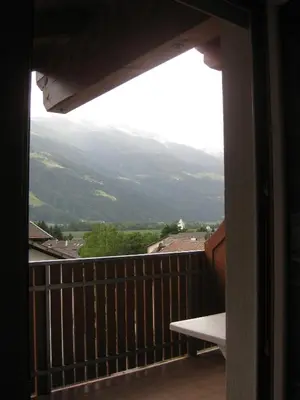 a balcony with a view of a mountain at Ferienwohnung im Haus Texel VI in Parcines