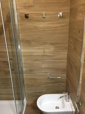 a bathroom with a sink and a shower at Ciasa Pascal in San Vigilio