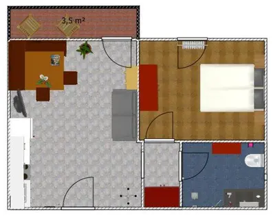a floor plan of a small house with at App. Eichenheim in Fiè