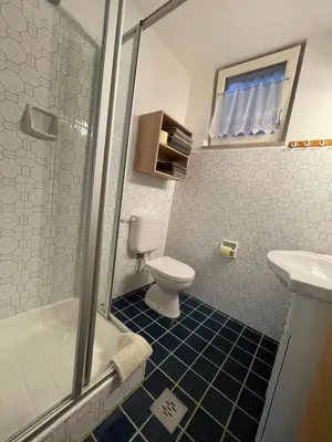 a bathroom with a toilet and a sink at App. Eichenheim in Fiè