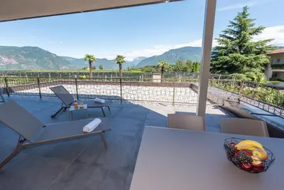 a view from the balcony of a house at Paulsner Feldhof in Appiano sulla Strada del Vino