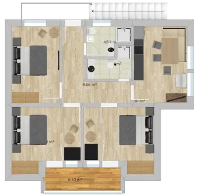a drawing of a floor plan of a house at Cesa Paula in Selva di Val Gardena