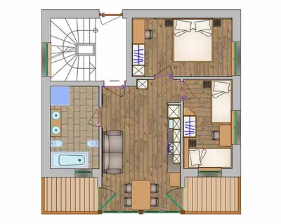 a drawing of a floor plan of a house at Lüch dl Jëinder in San Martino in Badia
