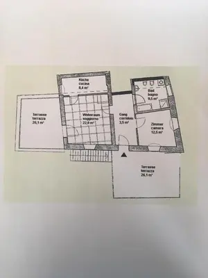 a drawing of a floor plan of a building at Weingut Eberlehof in Bolzano