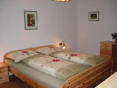 a bed with two pillows on it in a room at Obkirchhof in Unsere Liebe Frau im Walde