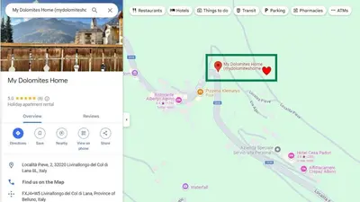 a screenshot of a cell phone with a map at My Dolomites Home in Livinallongo del Col di Lana
